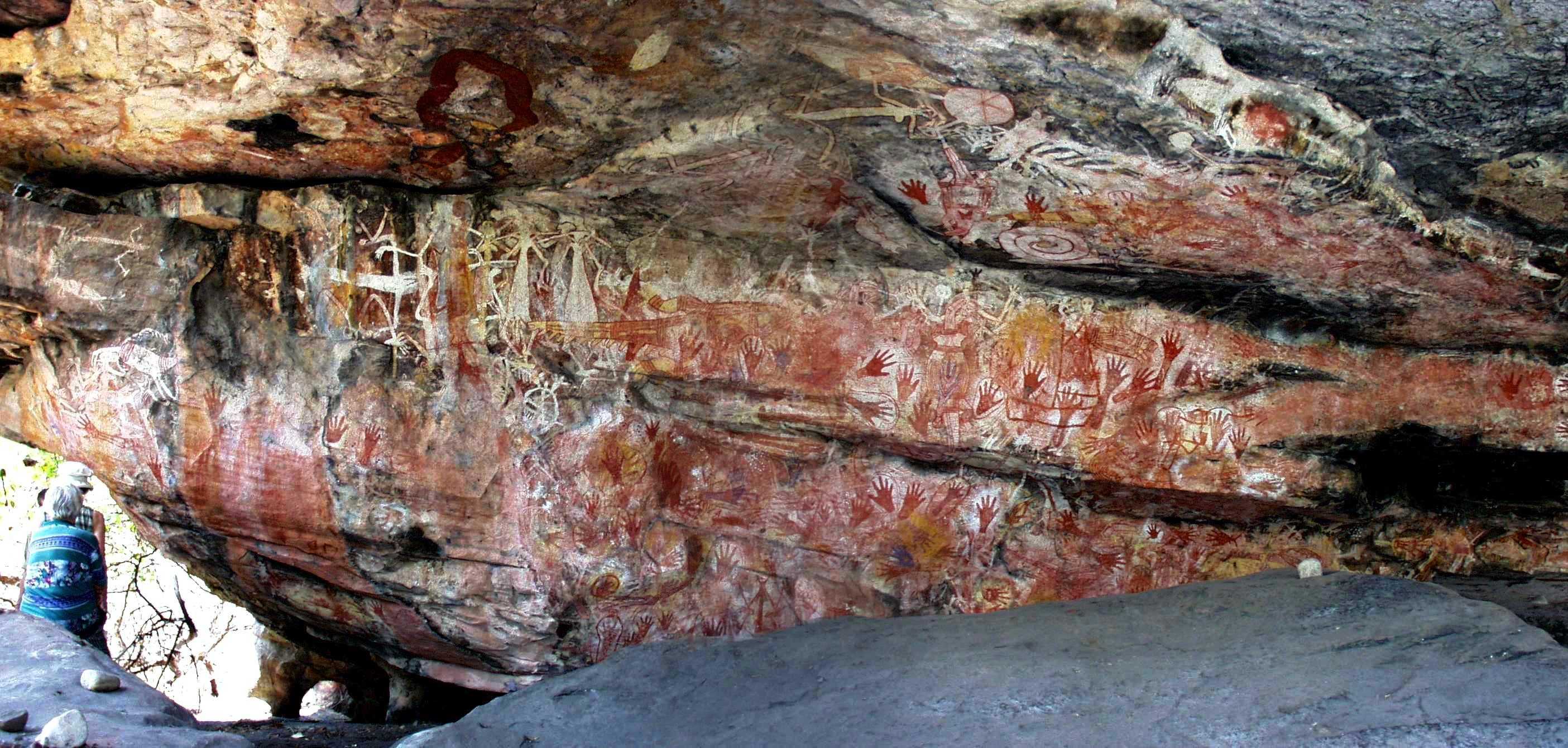 Felsmalerei im Arnhemland die ltesten Abbildungen entstanden mit dem Beginn der Besiedelung etwa vor 30 - 40.000 Jahren